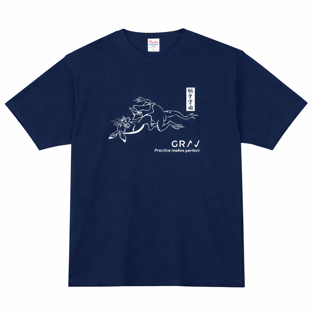 【在庫限り】鳥獣戯画 アームバー WAZA-T ネイビーベース/白プリント